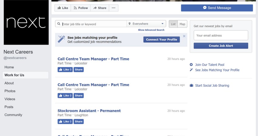 Job Advertising on Facebook